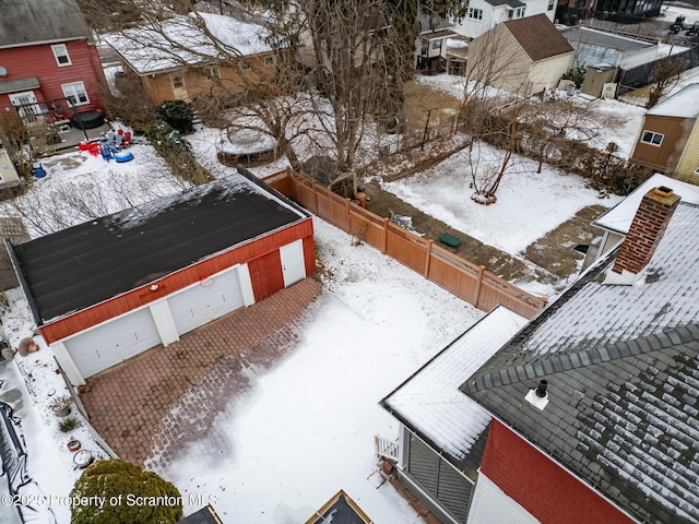 view of snowy aerial view