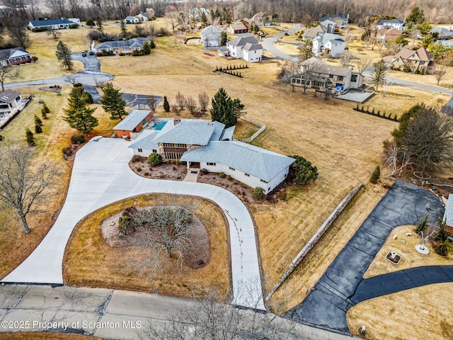 drone / aerial view with a residential view