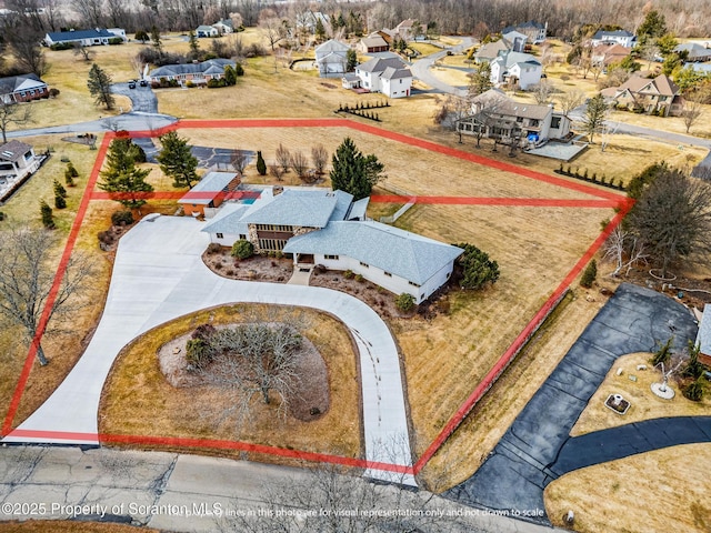 bird's eye view featuring a residential view