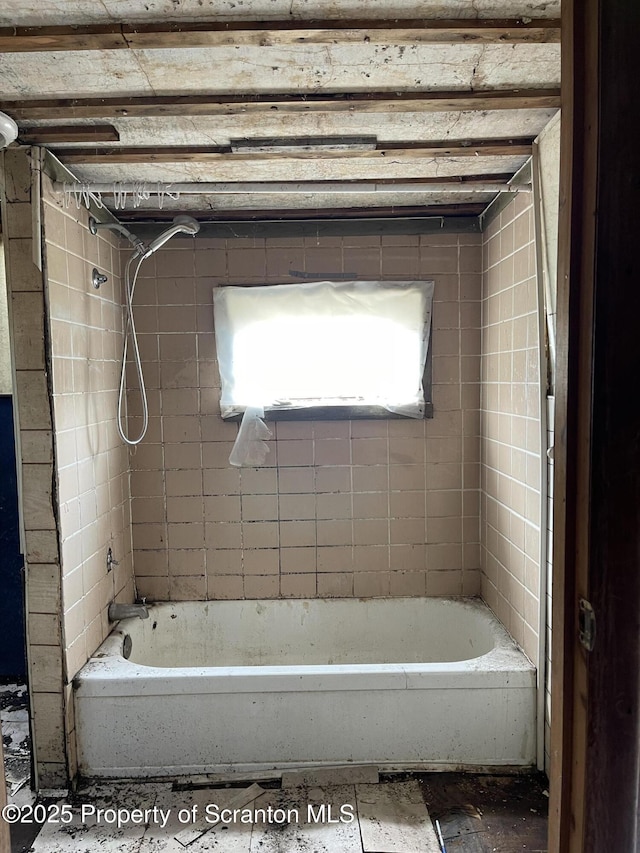 1111 Blair Ave Rear, Rear, Scranton, PA 18508 - full bathroom featuring washtub / shower combination