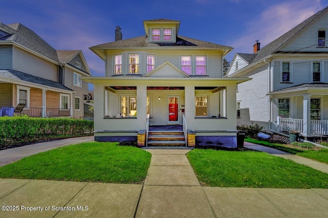 1112 Richmont St, Scranton, PA 18509 - american foursquare style home with covered porch and a front yard