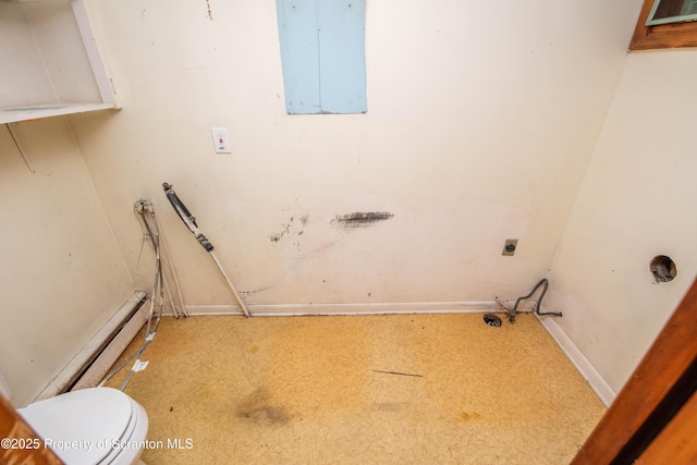 517 Emmett St, Scranton, PA 18505 - laundry area featuring carpet and a baseboard heating unit