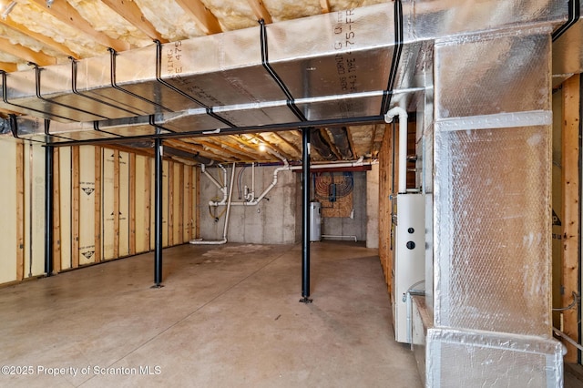 basement with electric water heater