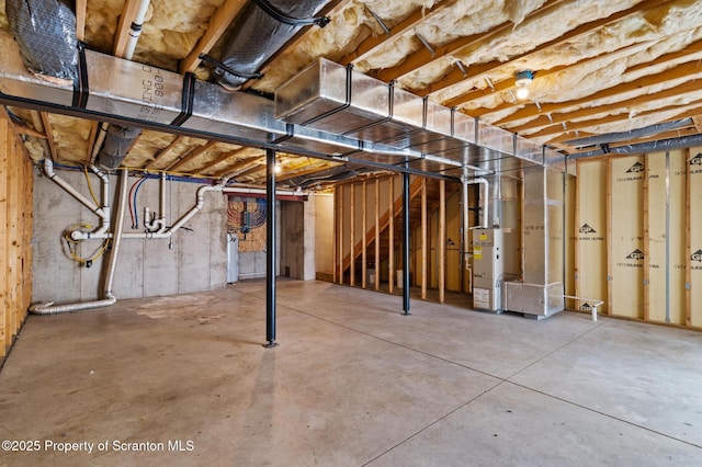 basement with water heater