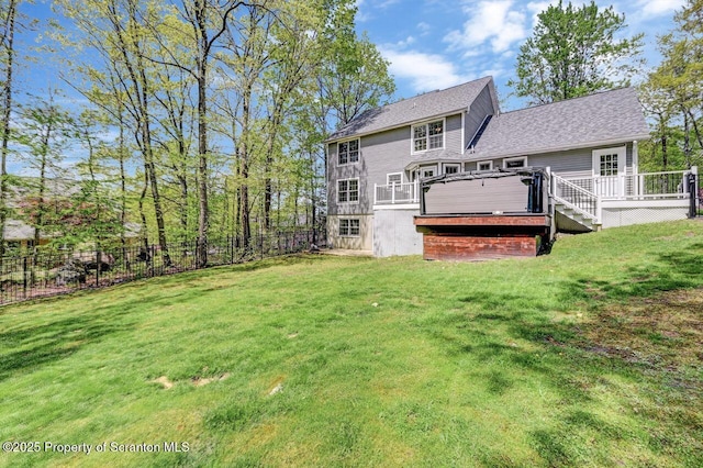 27 Emerson Dr, Moosic, PA 18507 - back of property with a wooden deck