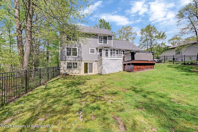 27 Emerson Dr, Moosic, PA 18507 - rear view of house featuring a wooden deck