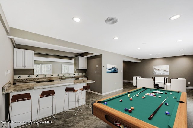 27 Emerson Dr, Moosic, PA 18507 - game room with recessed lighting, billiards, and baseboards