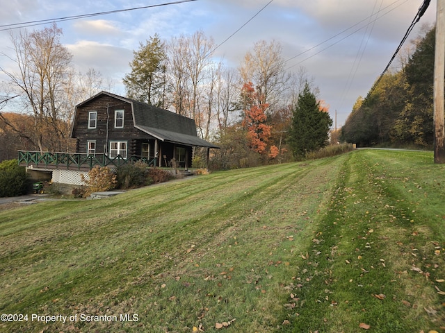 view of yard featuring a deck