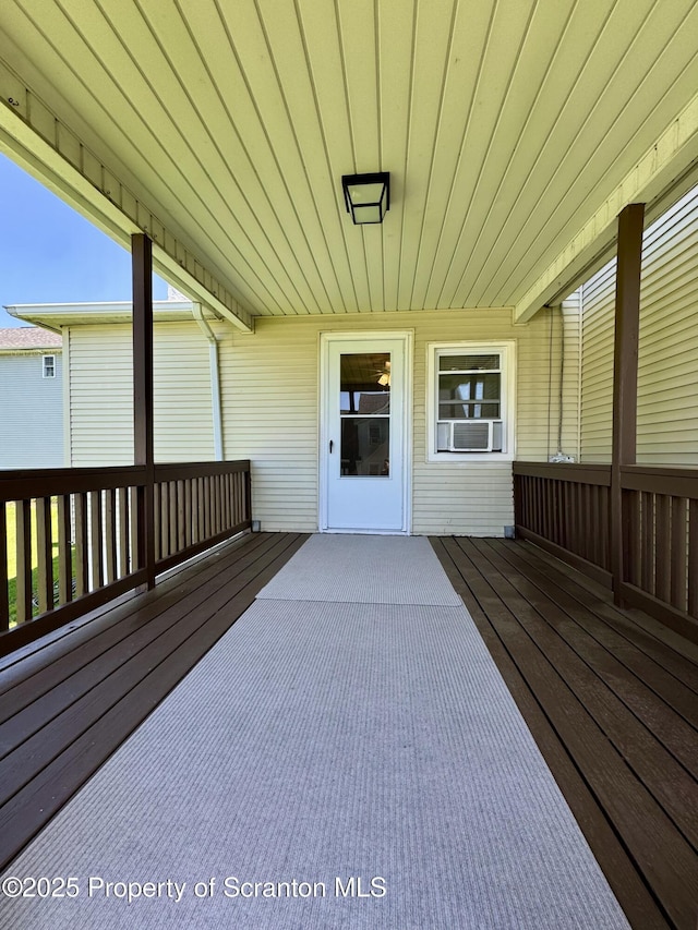 633 Thomas St, Eynon, PA 18403 - wooden terrace featuring cooling unit