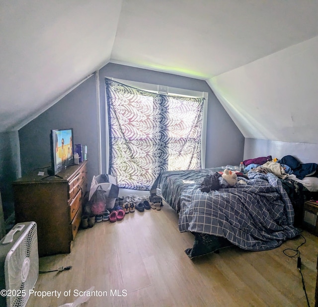 1310 Washburn St, Scranton, PA 18504 - bedroom featuring wood finished floors and vaulted ceiling