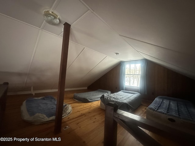 105 Hughes Dr, Greene Twp, PA 18426 - additional living space featuring lofted ceiling and hardwood / wood-style flooring