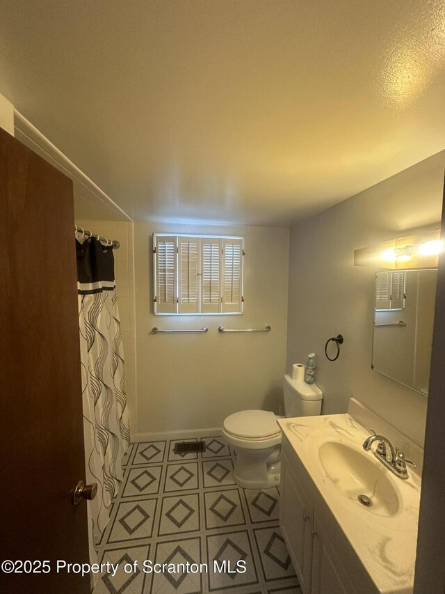 105 Hughes Dr, Greene Twp, PA 18426 - bathroom with vanity and a shower with curtain