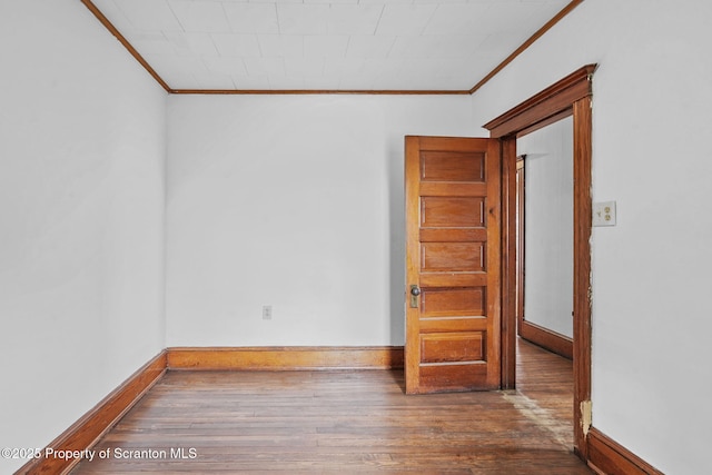 50 Harlem Ave, Carbondale, PA 18407 - empty room featuring crown molding, wood finished floors, and baseboards