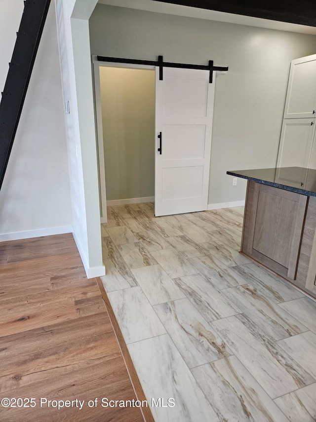 13692 State Route 374, Union Dale, PA 18470 - interior space featuring baseboards and a barn door