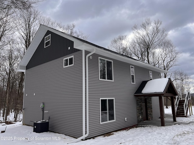 13692 State Route 374, Union Dale, PA 18470 - view of snow covered exterior with stairs