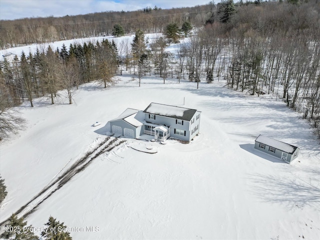 view of snowy aerial view