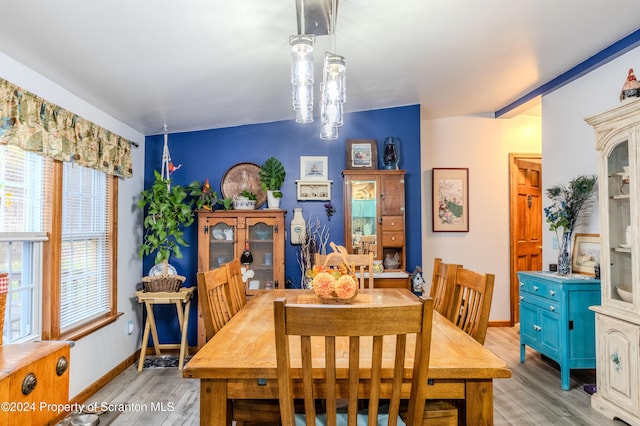 dining room featuring light hardwood / wood-style flooring