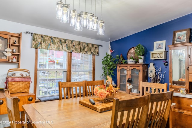 dining room featuring an inviting chandelier