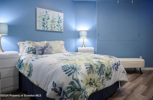 bedroom featuring hardwood / wood-style flooring