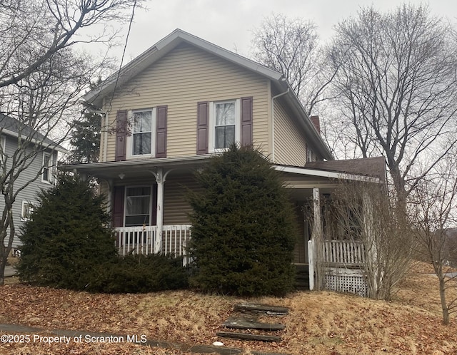 view of front of home with covered porch