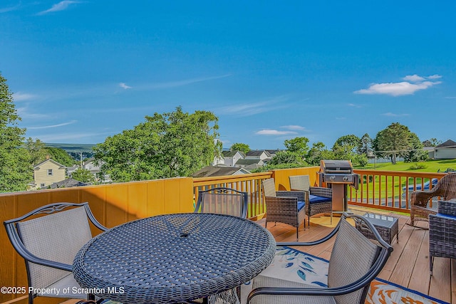 132 6th St, Blakely, PA 18447 - deck featuring outdoor dining space and a grill