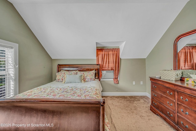 132 6th St, Blakely, PA 18447 - carpeted bedroom featuring vaulted ceiling and cooling unit