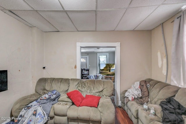 1116 Rock St Rear, Rear, Scranton, PA 18504 - living area with a drop ceiling and wood finished floors