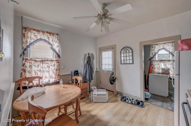 1116 Rock St Rear, Rear, Scranton, PA 18504 - dining room with ceiling fan and wood finished floors