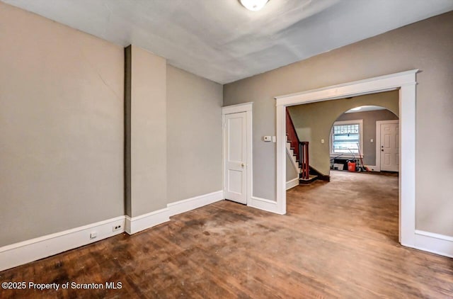 1014 Jackson St 1012, Scranton, PA 18504 - spare room with arched walkways and stairs