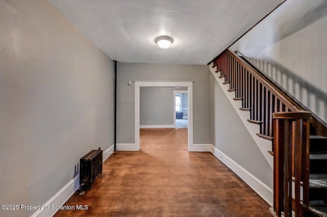 1014 Jackson St 1012, Scranton, PA 18504 - stairs featuring radiator and wood finished floors