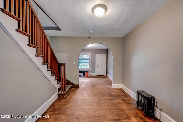 1014 Jackson St 1012, Scranton, PA 18504 - foyer entrance featuring arched walkways, stairs, and wood finished floors