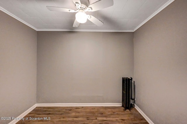 1014 Jackson St 1012, Scranton, PA 18504 - unfurnished room with ornamental molding, wood finished floors, and ceiling fan