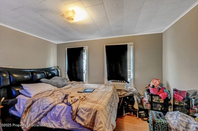 1014 Jackson St 1012, Scranton, PA 18504 - bedroom featuring ornamental molding and wood finished floors