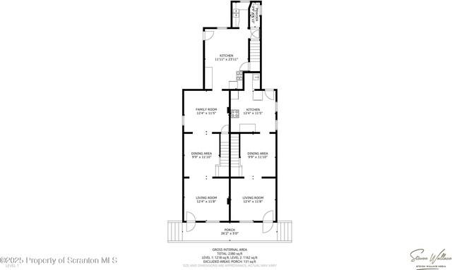 1014 Jackson St 1012, Scranton, PA 18504 - view of floor plan / room layout