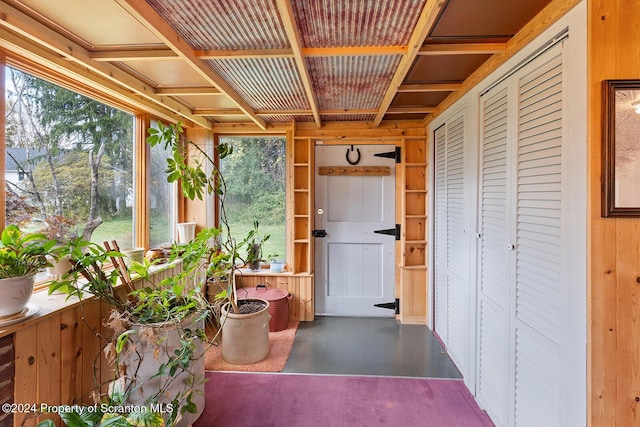 view of unfurnished sunroom