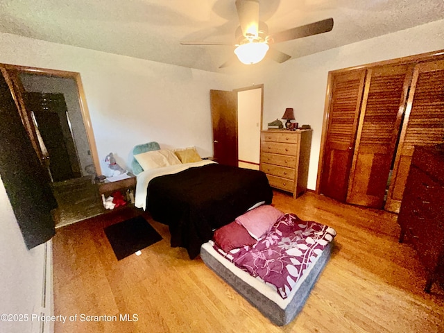 13 Mundro Rd, Scott Twp, PA 18447 - bedroom featuring wood finished floors, a closet, and a ceiling fan