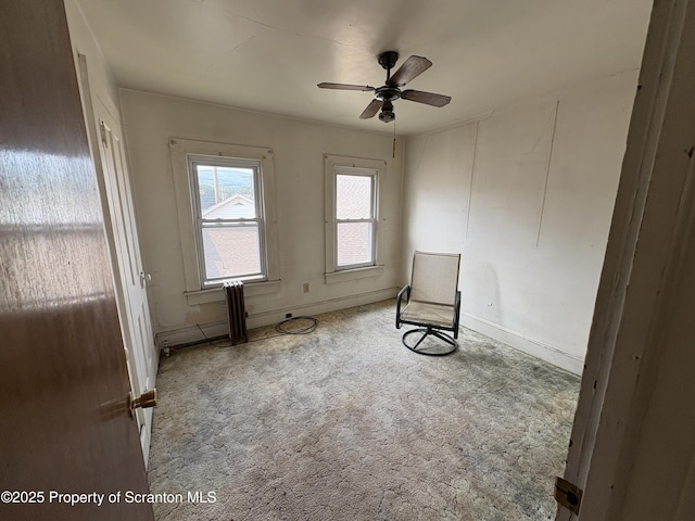 210 School St, Scranton, PA 18508 - unfurnished room with ceiling fan, carpet floors, and baseboards