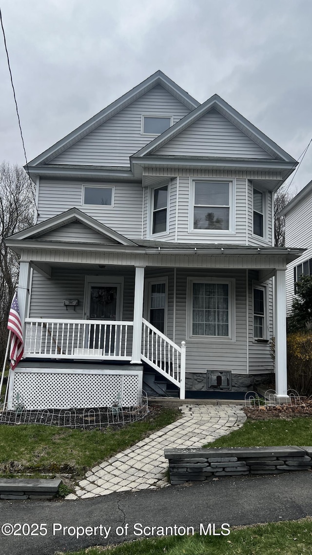 view of front of property with covered porch