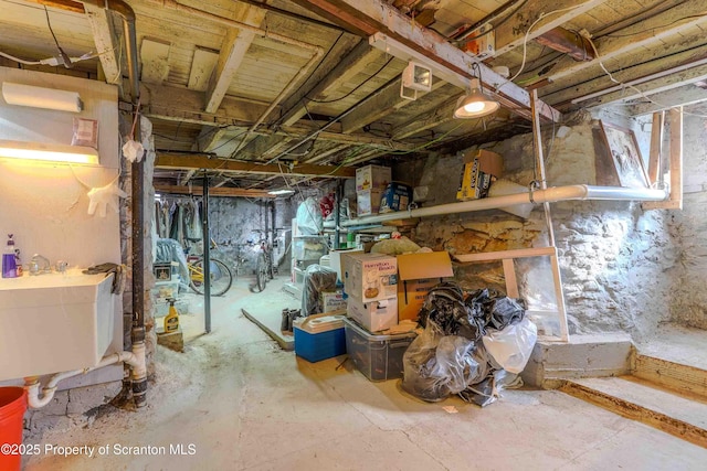 basement with sink