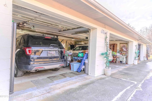 view of garage