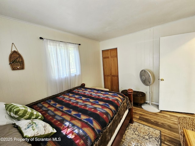 55 Lyman Ln, Gouldsboro, PA 18424 - bedroom featuring crown molding and wood finished floors