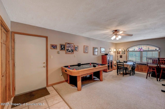 37 S Lehigh River Dr, Clifton Twp, PA 18424 - playroom featuring a textured ceiling and a ceiling fan