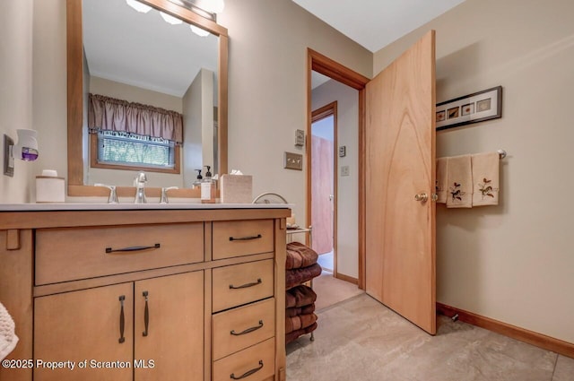 37 S Lehigh River Dr, Clifton Twp, PA 18424 - bathroom featuring vanity and baseboards