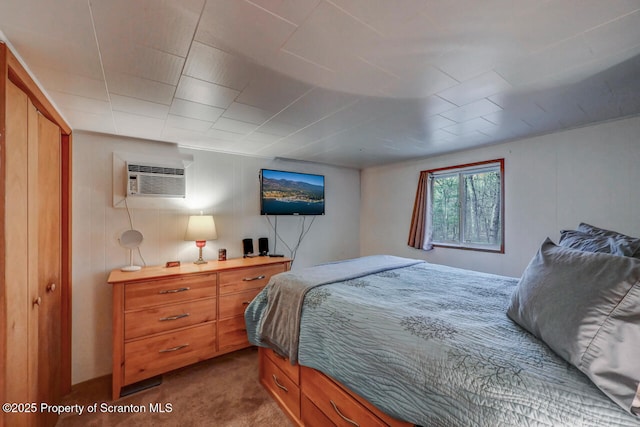 3222 Bluebird Dr, Bushkill, PA 18324 - bedroom featuring an AC wall unit and carpet floors
