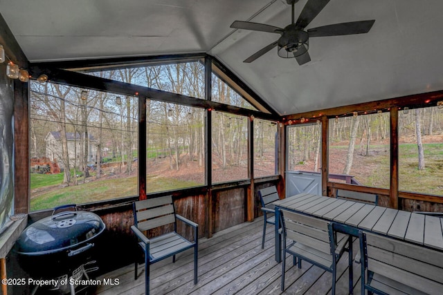 3222 Bluebird Dr, Bushkill, PA 18324 - sunroom with a ceiling fan and a healthy amount of sunlight