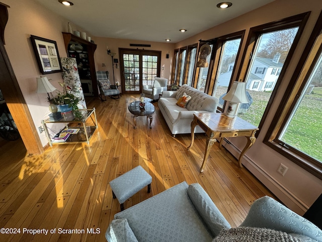 living room featuring hardwood / wood-style flooring