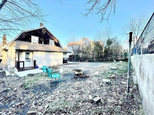 view of yard covered in snow