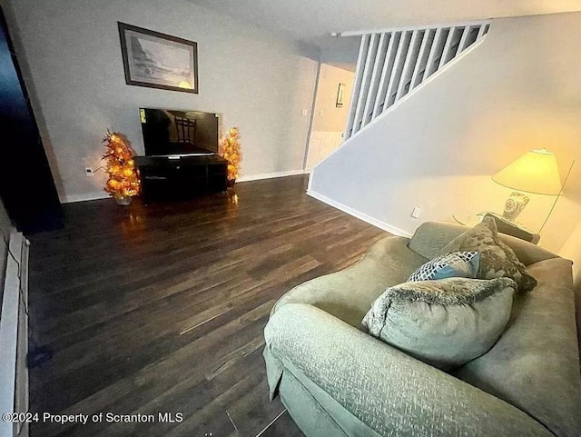 living room featuring wood-type flooring