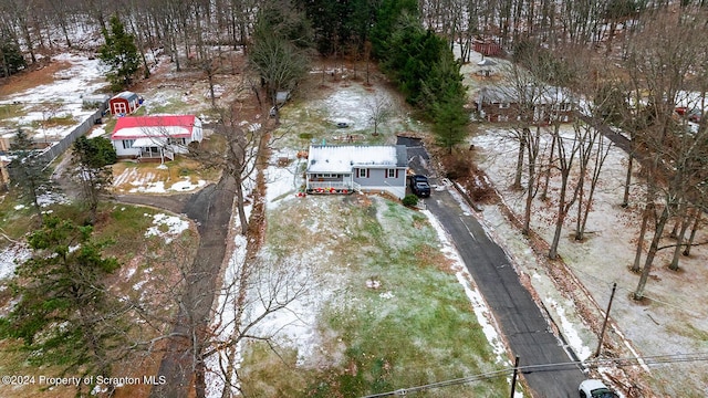 view of snowy aerial view