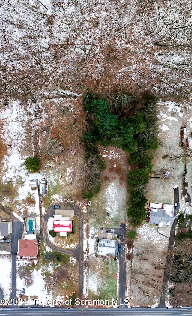 view of snowy aerial view